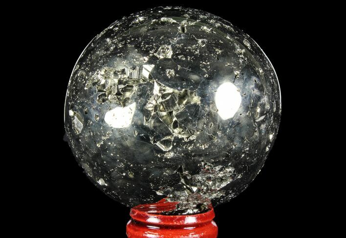 Polished Pyrite Sphere - Peru #97985
